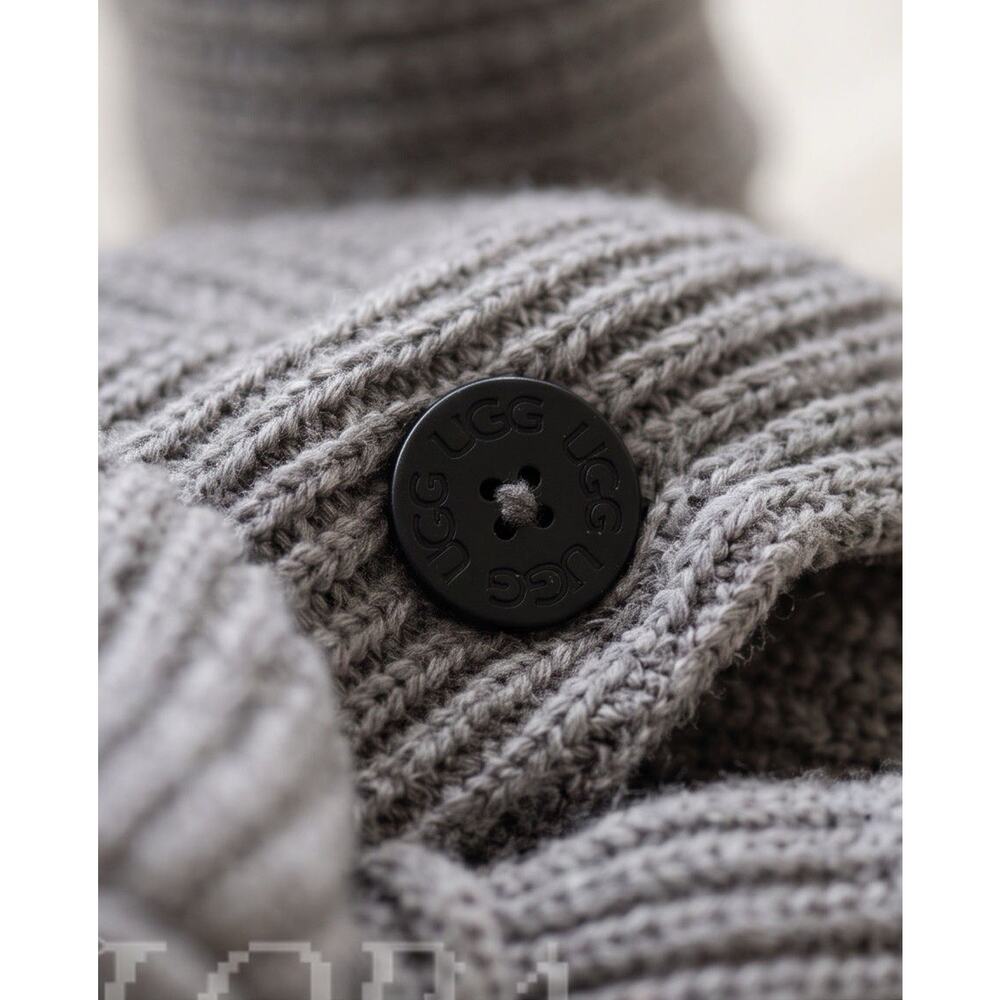 UGG Classic Cardy Boots Gray Knit Uncycled Wool Pull-On Winter 5819 Size 7 - Picture 4 of 14